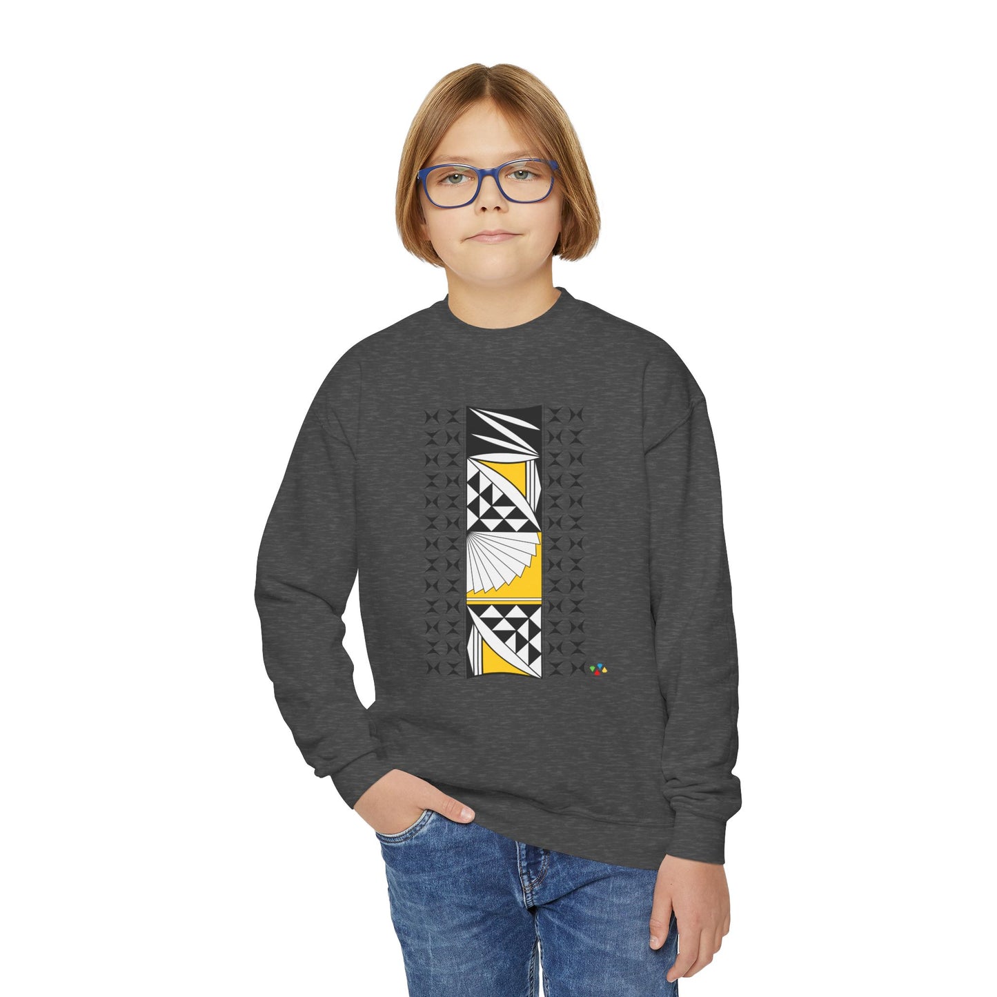 Southwest Sunrise in Yellow Youth Crewneck Sweatshirt