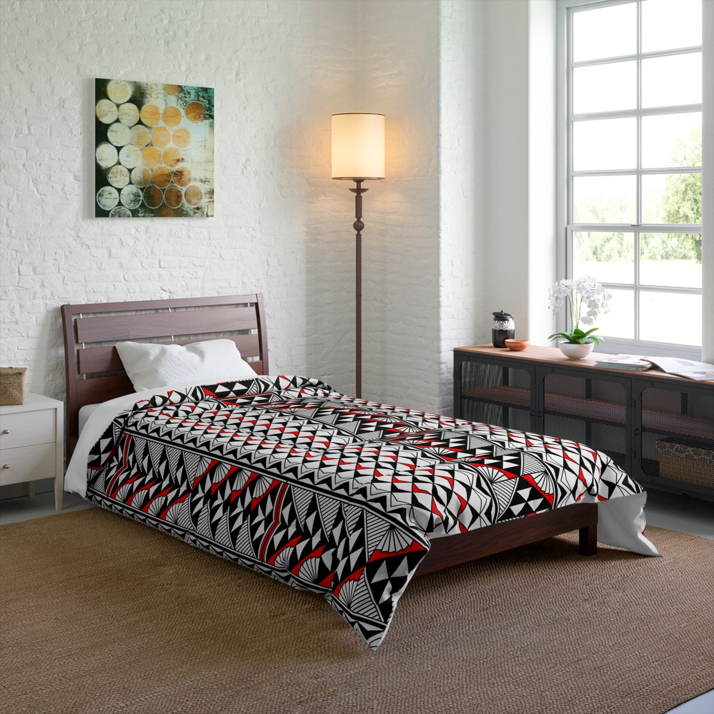 Southwest Rain and Sun in Red Comforter