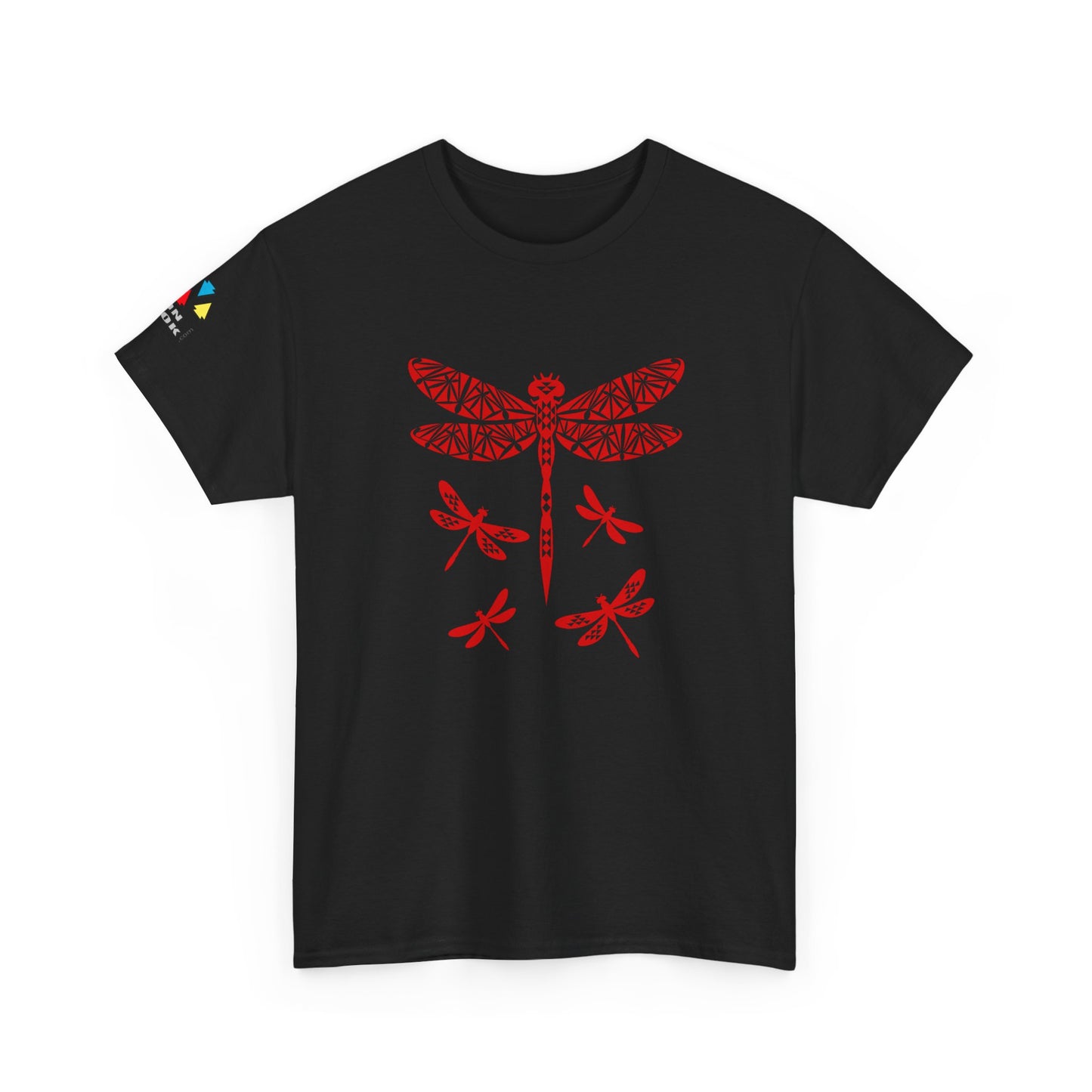 Native Dragonfly in Red Gildan Unisex Tee