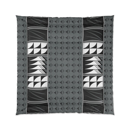 Southwest Feather Blessing on Dark Gray Comforter