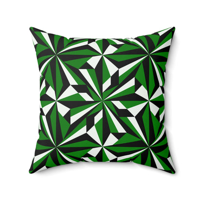 Desert Flowers in Green Square Pillow