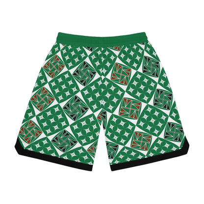 Sacred Universe in Green Basketball Rib Shorts