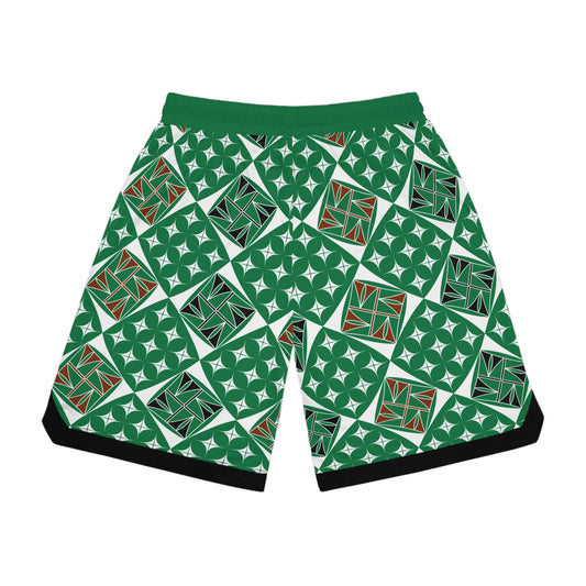 Sacred Universe in Green Basketball Rib Shorts