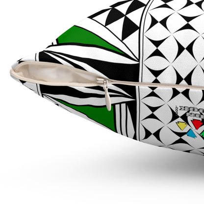 Southwest Sunrise in Green Square Pillow