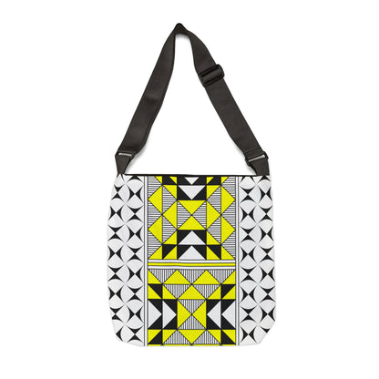 Yellow Native Sacred Mountains Adjustable Tote Bag