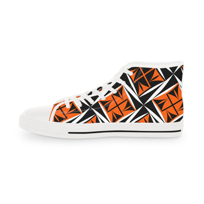 Sacred Winds in Orange High Top Sneakers