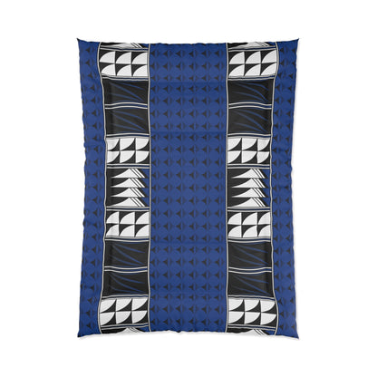Southwest Feather Blessing on Dark Blue Comforter