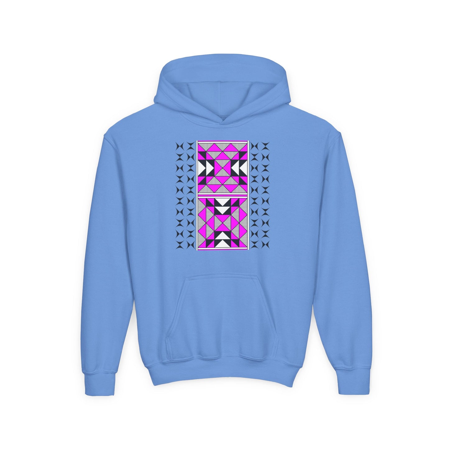 Sacred Mountains in Pink Youth Heavy Blend Hooded Sweatshirt