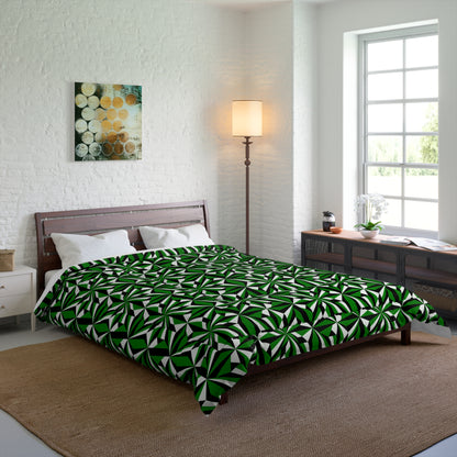 Southwest Desert Flower in Green Comforter