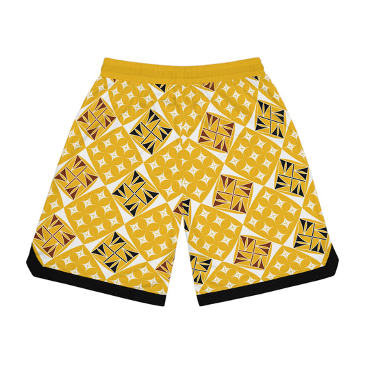 Sacred Universe in Yellow Basketball Rib Shorts