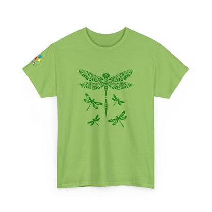 Native Dragonfly in Green Gildan Unisex Tee