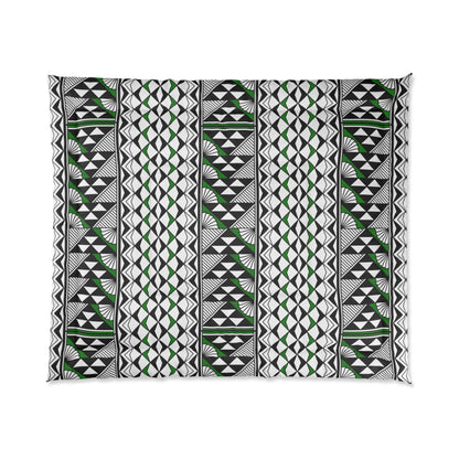 Southwest Rain and Sun in Green Comforter