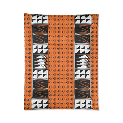 Southwest Feather Blessing on Light Orange Comforter