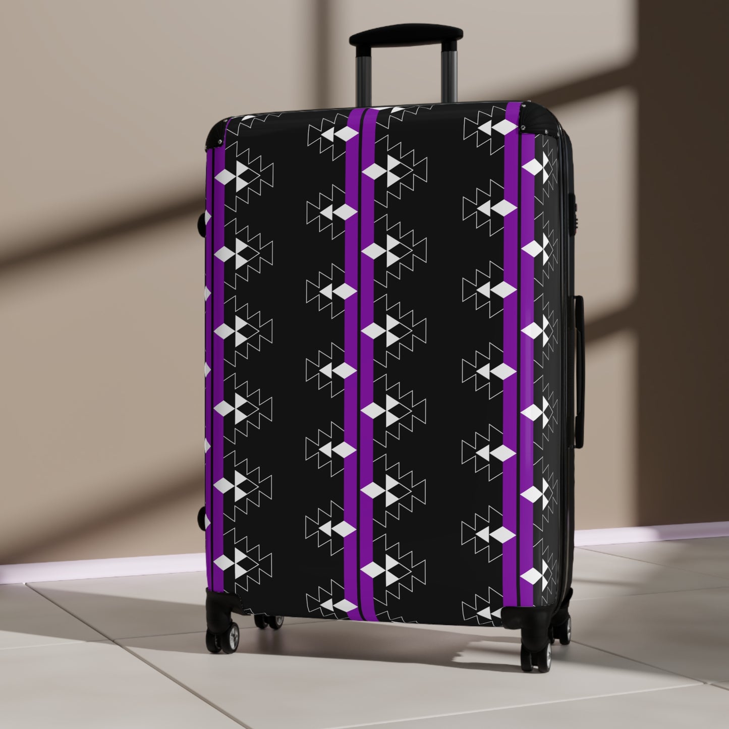 Purple Native Woven Stories Suitcases