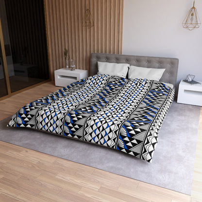 Sun and Rain in Blue Microfiber Duvet Cover