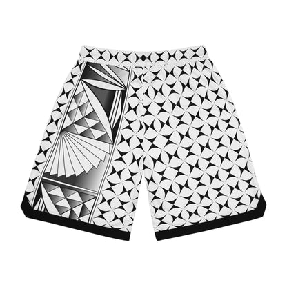 Southwest Sunrise in Gray Basketball Rib Shorts