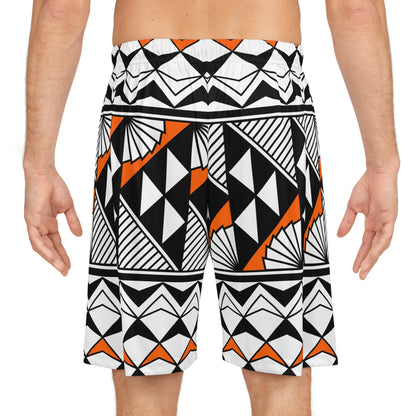 Sun and Rain in Orange Basketball Shorts