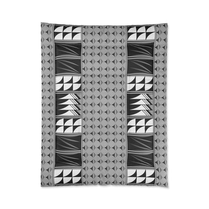 Southwest Feather Blessing on Light Gray Comforter