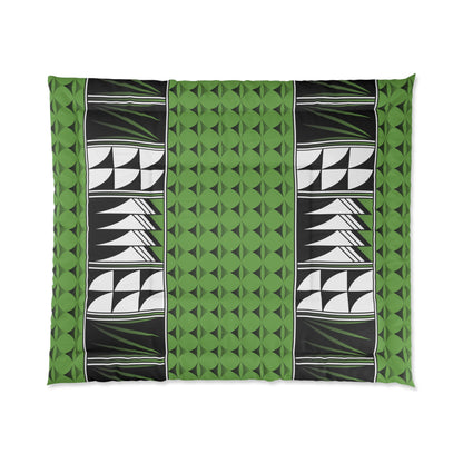 Southwest Feather Blessing on Green Comforter