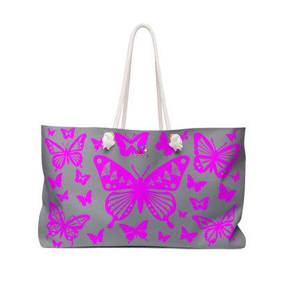 Pink Butterfly Burst Weekender Bag