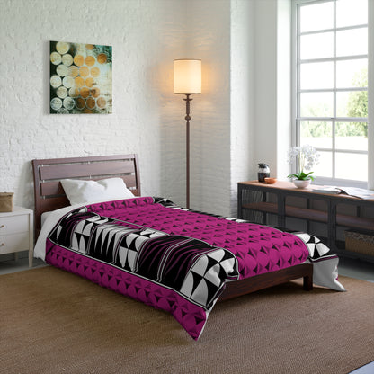 Southwest Feather Blessing on Pink Comforter