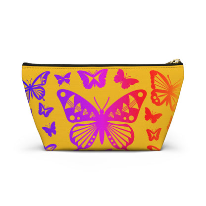 Rainbow Butterflies on Yellow Pouch w T-bottom