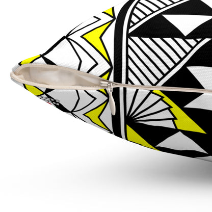 Sun and Rain in Yellow Square Pillow