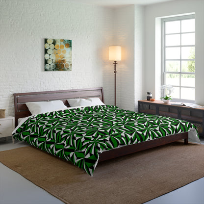 Southwest Desert Flower in Green Comforter