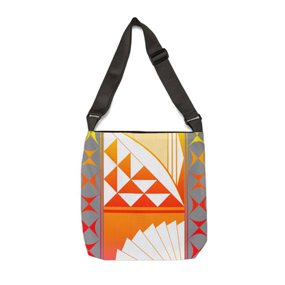 Gray Rainbow Sunrise Adjustable Tote Bag