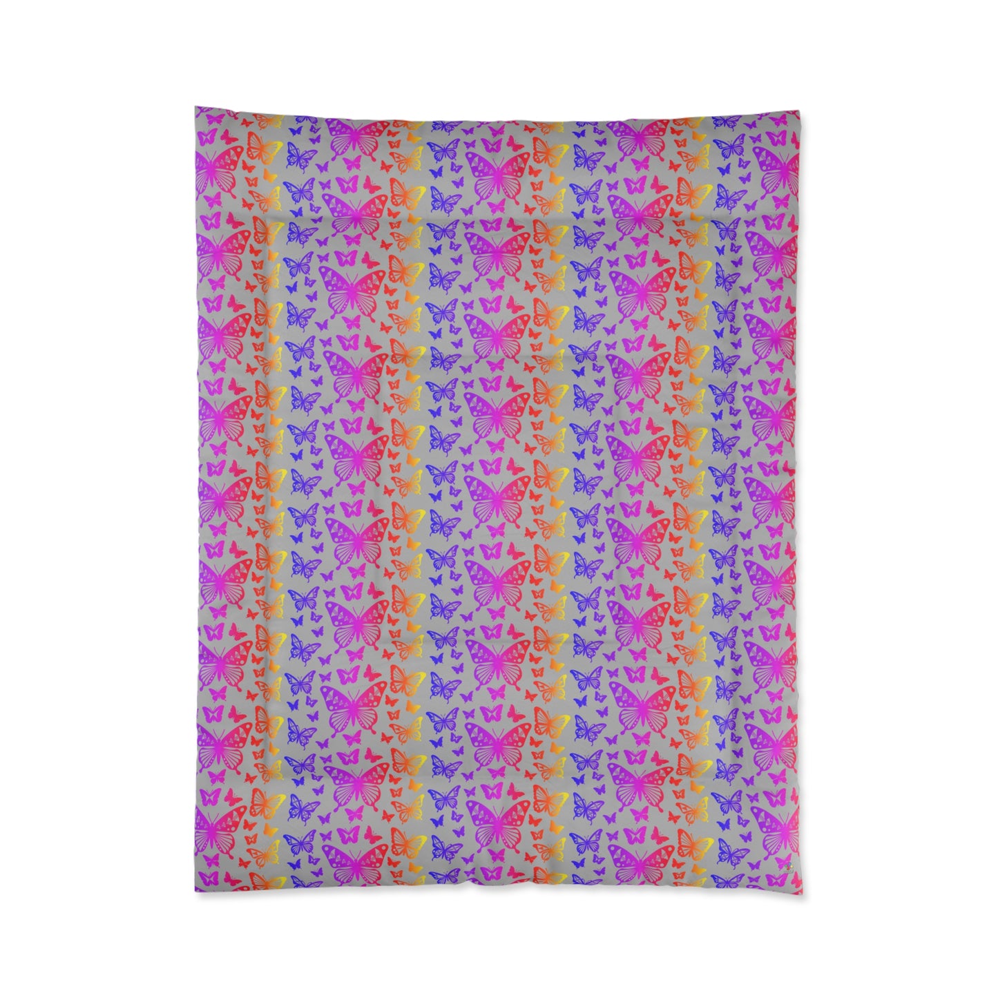 Native Butterflies on Gray Comforter