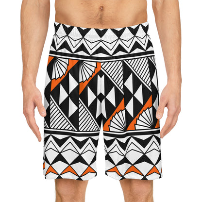 Sun and Rain in Orange Basketball Shorts