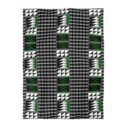 Blessed Feathers in Green Microfiber Duvet Cover