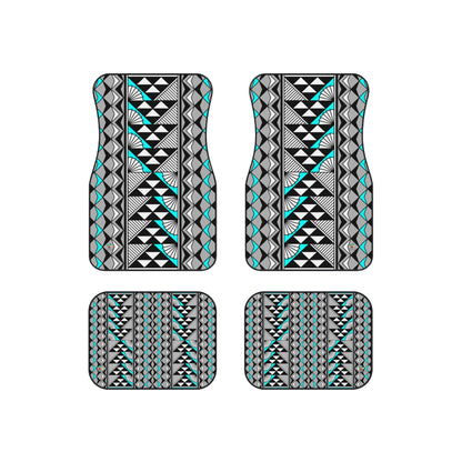 Sun and Rain in Turquoise Car Mats (Set of 4)