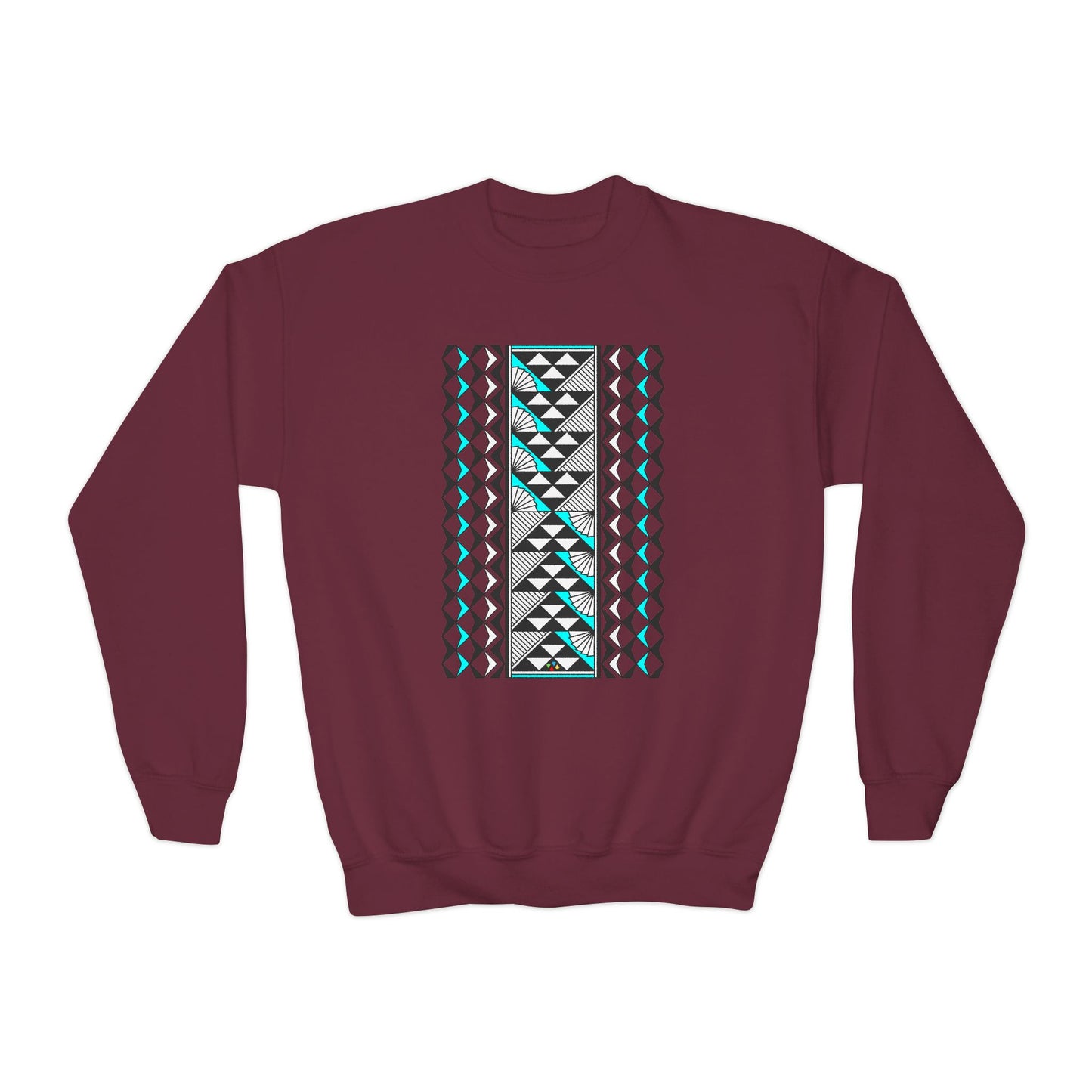 Rain and Sun in Turquoise Youth Crewneck Sweatshirt