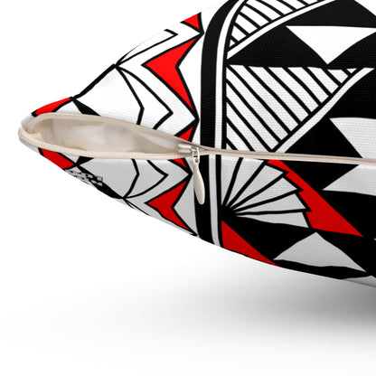 Sun and Rain in Red Spun Polyester Square Pillow