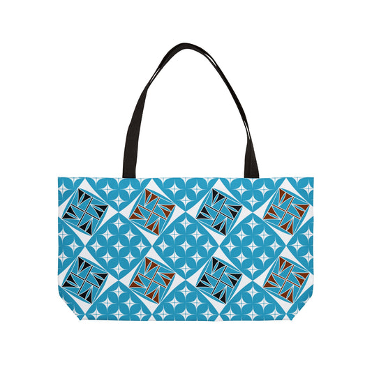 Turquoise Native Universe Weekender Tote Bag