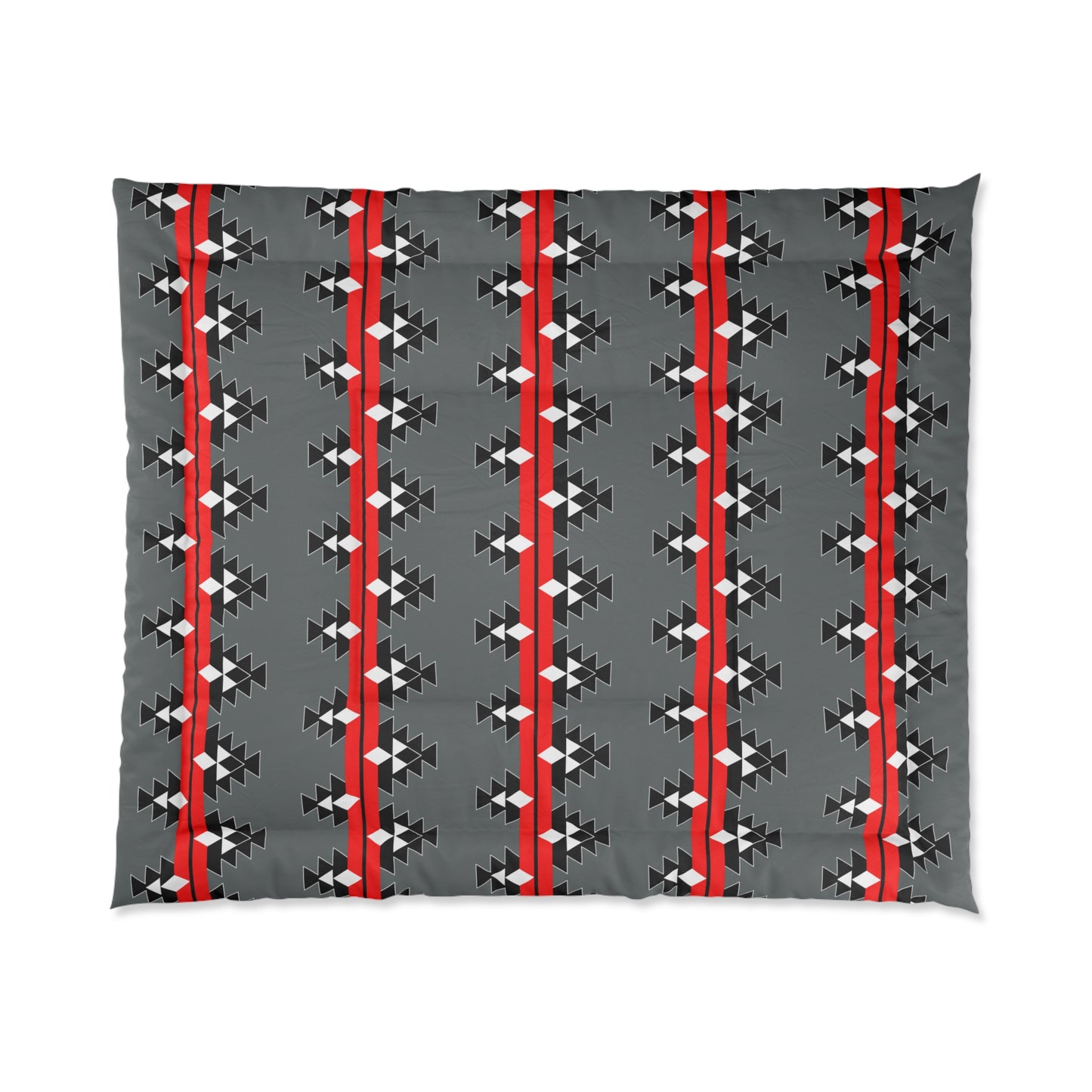 Native Woven Stories on Gray Comforter