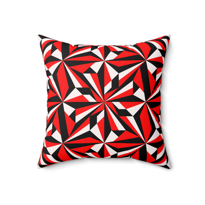 Desert Flowers in Red Square Pillow