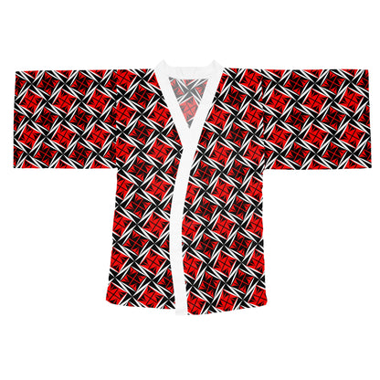 Sacred Winds in Red Kimono Robe – Where Comfort Meets Native Grace