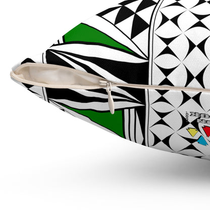 Southwest Sunrise in Green Square Pillow