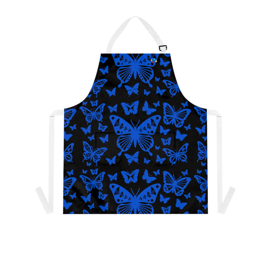 Native Butterflies in Blue Two Pocket Apron
