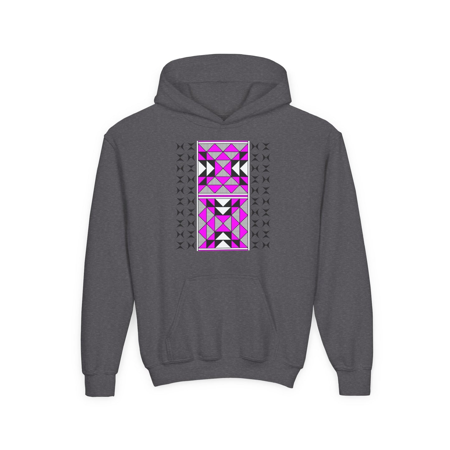 Sacred Mountains in Pink Youth Heavy Blend Hooded Sweatshirt