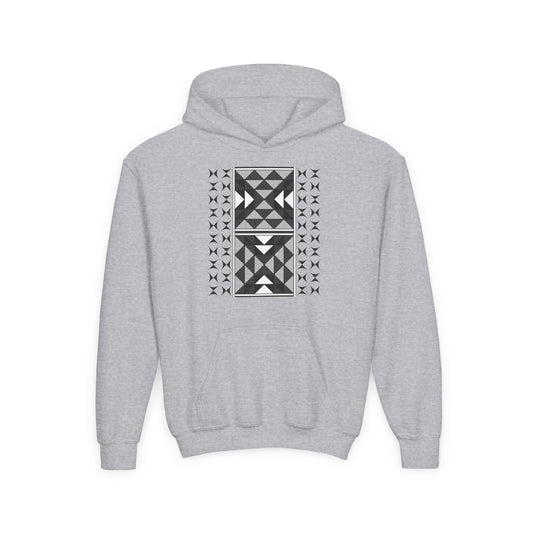 Sacred Mountains in Charcoal Youth Heavy Blend Hooded Sweatshirt