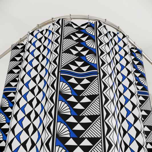 Southwest Rain and Sun in Blue Shower Curtains