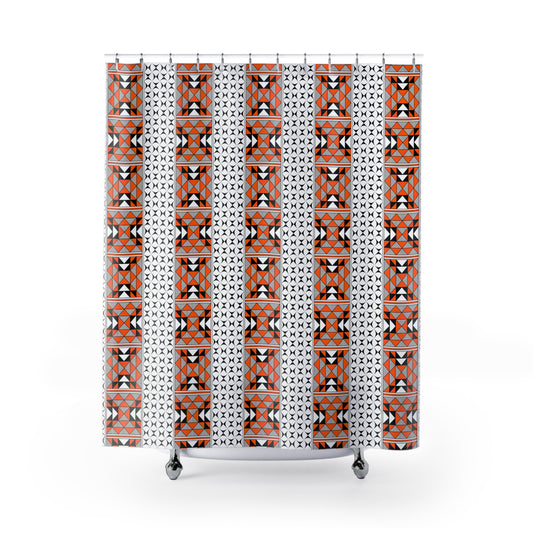Southwest Mountains in Orange Shower Curtains