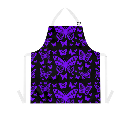 Native Butterflies in Purple Two Pocket Apron