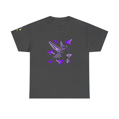 Hummingbird Blessing in Purple Gildan Unisex Tee