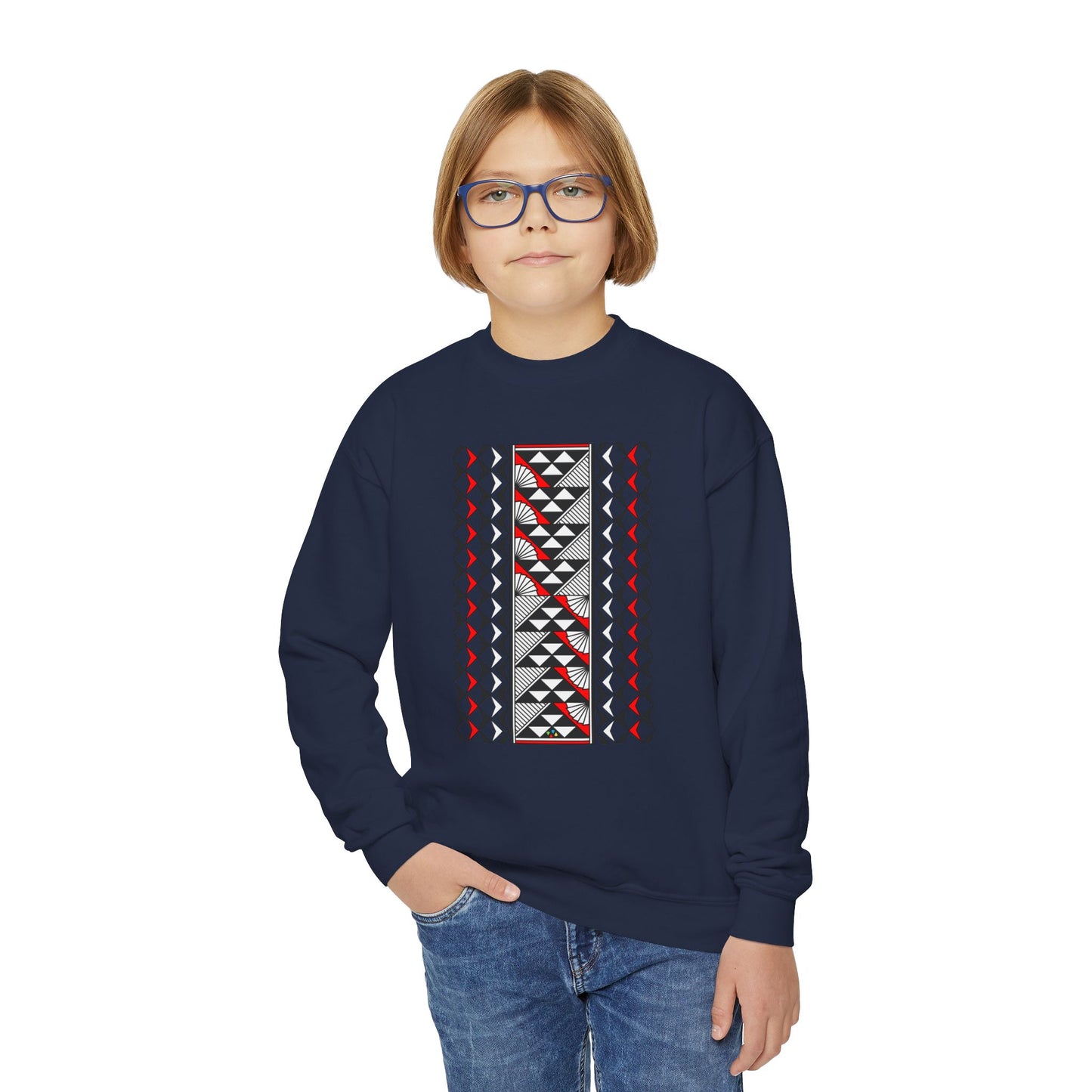 Rain and Sun in Red Youth Crewneck Sweatshirt