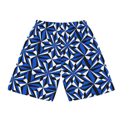 Desert Flowers in Blue Basketball Shorts