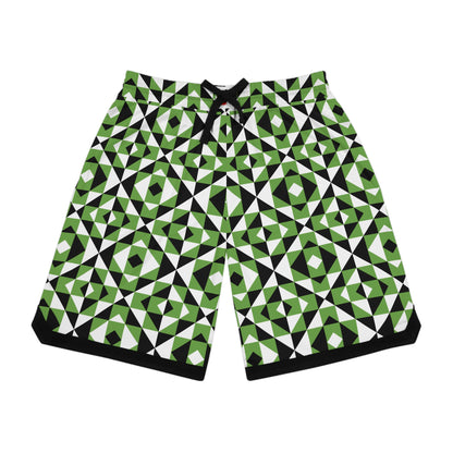Light Green Sacred Mountains Basketball Rib Shorts